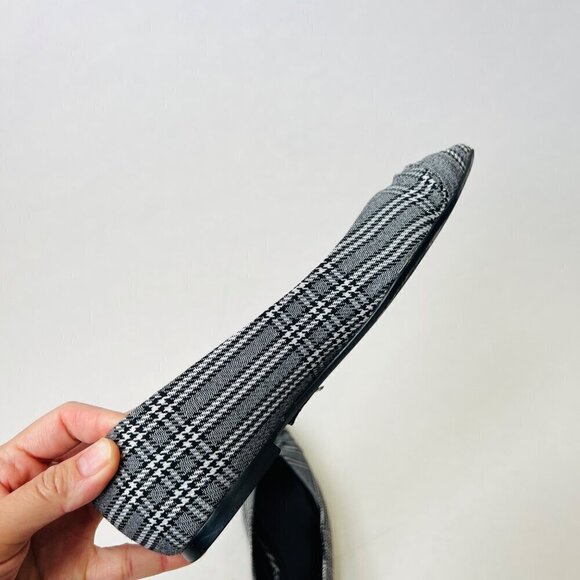 ❤️ Maje plaid fabric poured toes flats , black, Size 36 - Picture 5 of 11